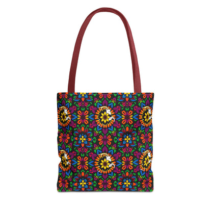 Tote Bag, (AOP), Capricorn, Zodiac v3, Flower Pattern