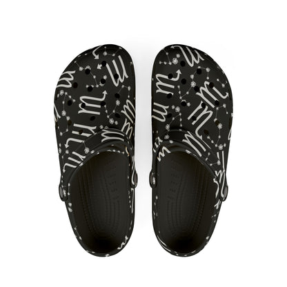 EVA Foam Rubber Shoes (AOP), Material 100% EVA, Scorpio Zodiac Design