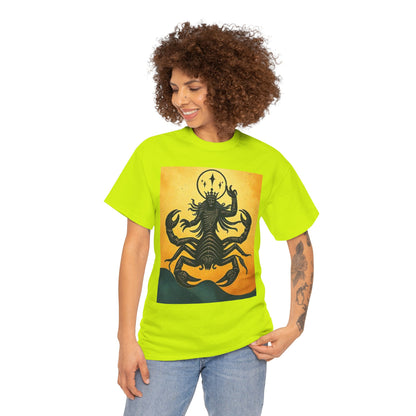 Unisex Heavy Cotton T-Shirt, Scorpion King, Print Art, Scorpio Zodiac Design