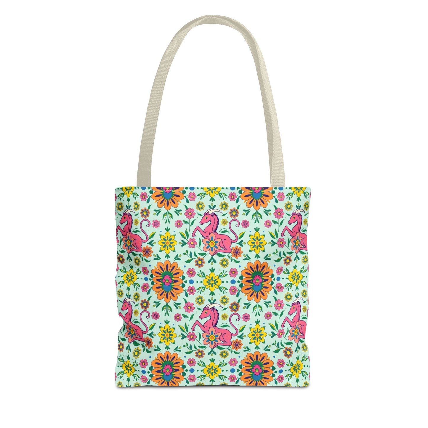 Tote Bag (AOP), Aquarius, Zodiac, Flower Pattern