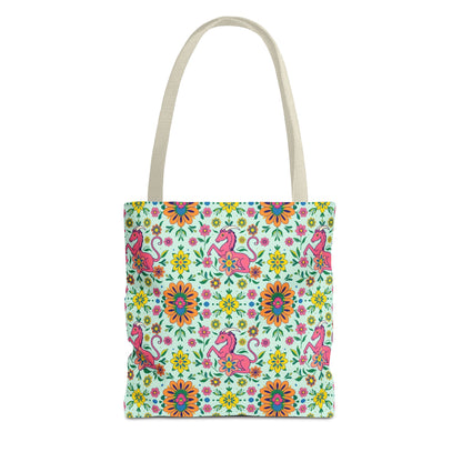 Tote Bag (AOP), Aquarius, Zodiac, Flower Pattern