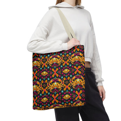 Tote Bag (AOP), Cancer, Zodiac v1, Jewel Pattern