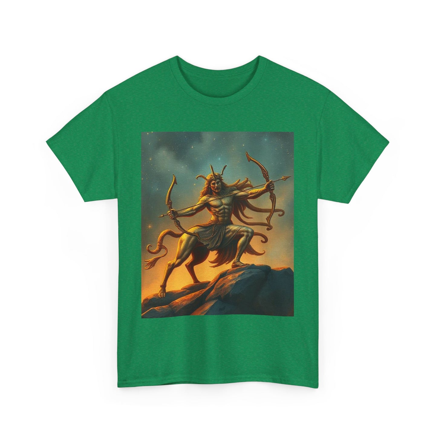Unisex Heavy Cotton T-Shirt, Arrow Centaur v1, Sagittarius Zodiac Design