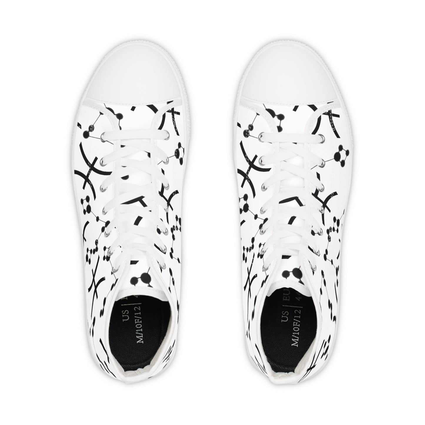 Men's High Top Sneakers, Breathable polyester canvas, Pisces Zodiac Design