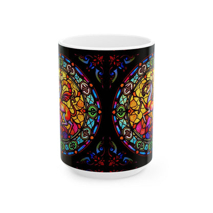 Ceramic Mug, (11oz, 15oz), Ceramic Coffee Mug, AOP, Glass Design, Aries Zodiac