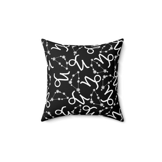 Zodiac Spun Polyester Square Pillow Capricorn Zodiac Sign Black Pillow
