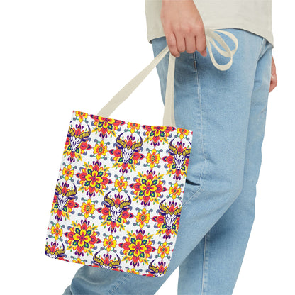 Tote Bag (AOP), Taurus, Zodiac, Flower Pattern