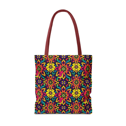 Tote Bag, (AOP), Capricorn, Zodiac, Flower Pattern