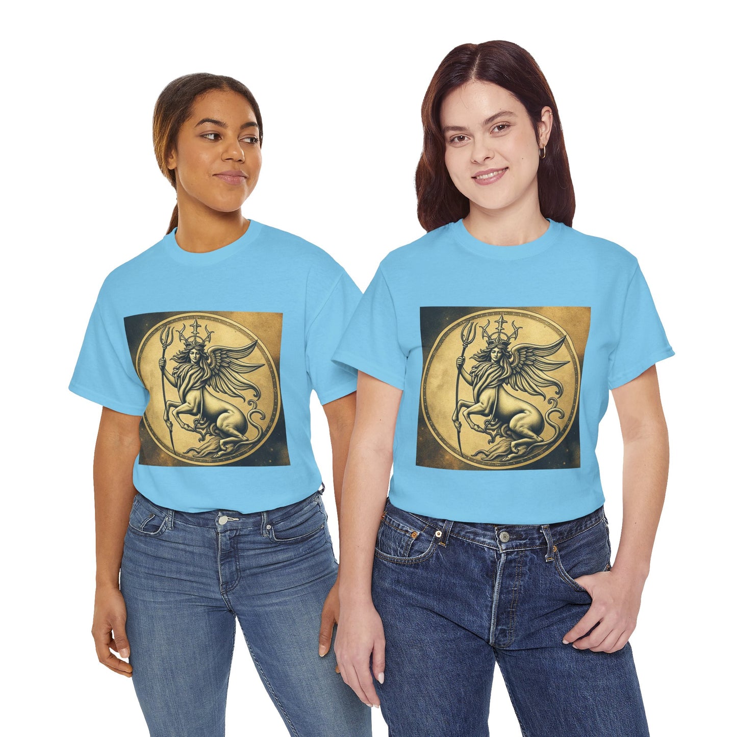 Unisex Heavy Cotton T-Shirt, Angel Animal, Virgo Zodiac Design