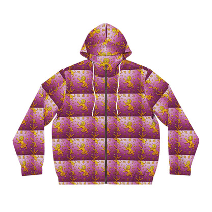 Full-Zip Hoodie (AOP), Leo, Zodiac v1, Pattern