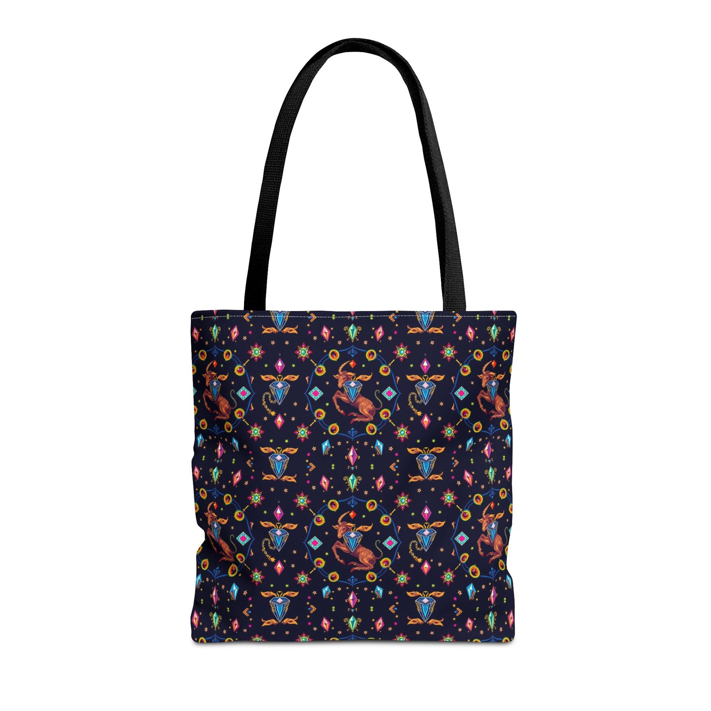 Tote Bag (AOP), Capricorn, Zodiac v1, Jewel Pattern