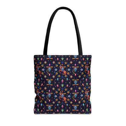 Tote Bag (AOP), Capricorn, Zodiac v1, Jewel Pattern