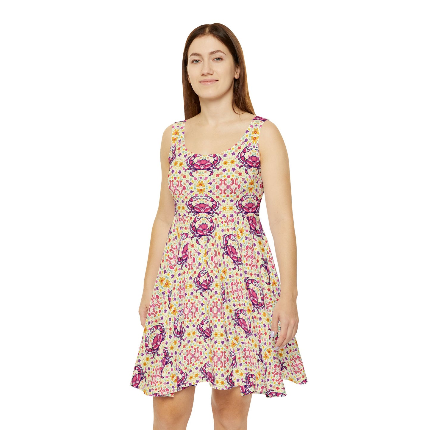 Women's Skater Dress, AOP, Zodiac v1, Cancer, Pattern