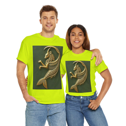 Unisex Heavy Cotton T-Shirt, Capricorn Animal. Symbol, Zodiac Design