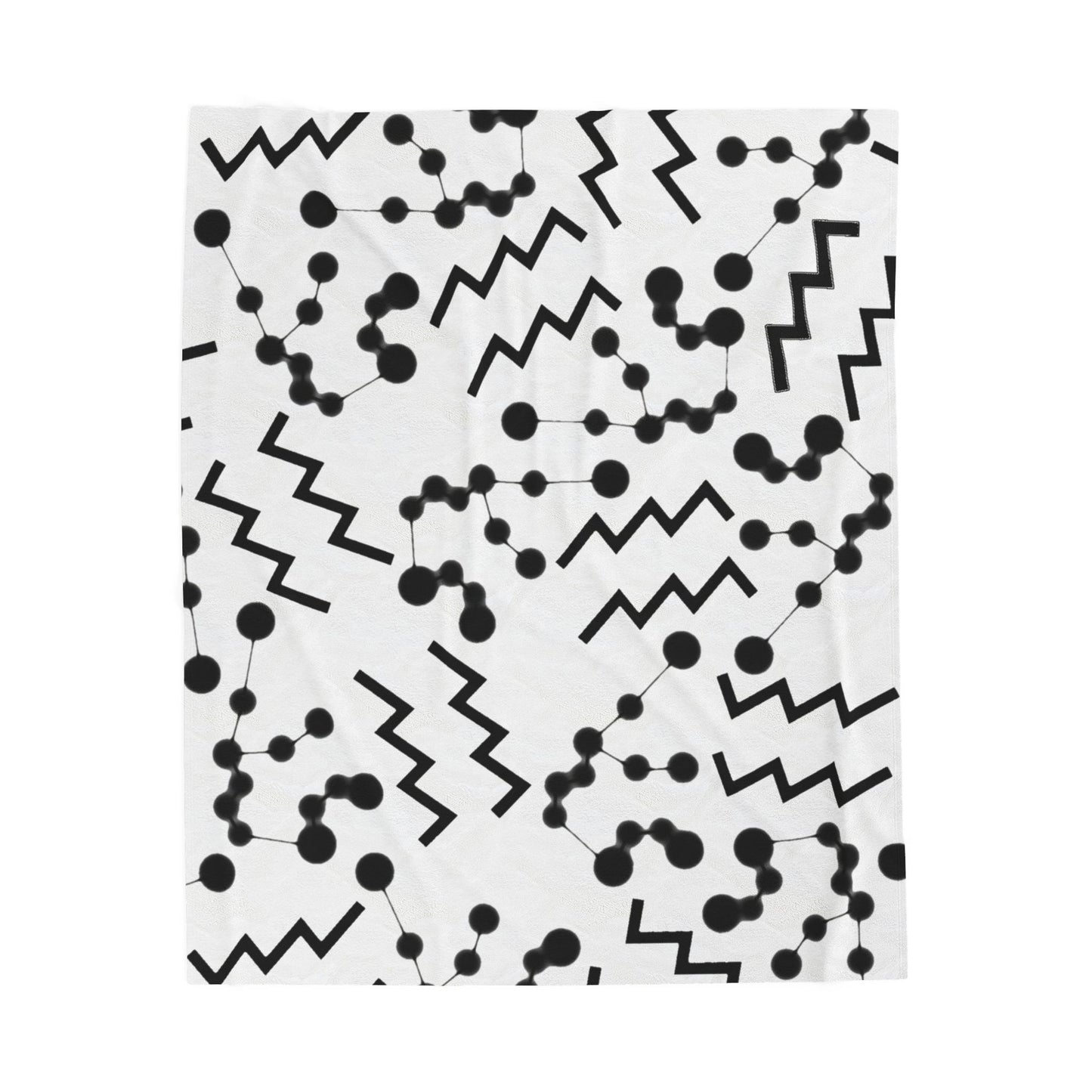 Velveteen Plush Blanket, Aquarius Zodiac Sign, Constellation & Symbol, White, 100% polyester