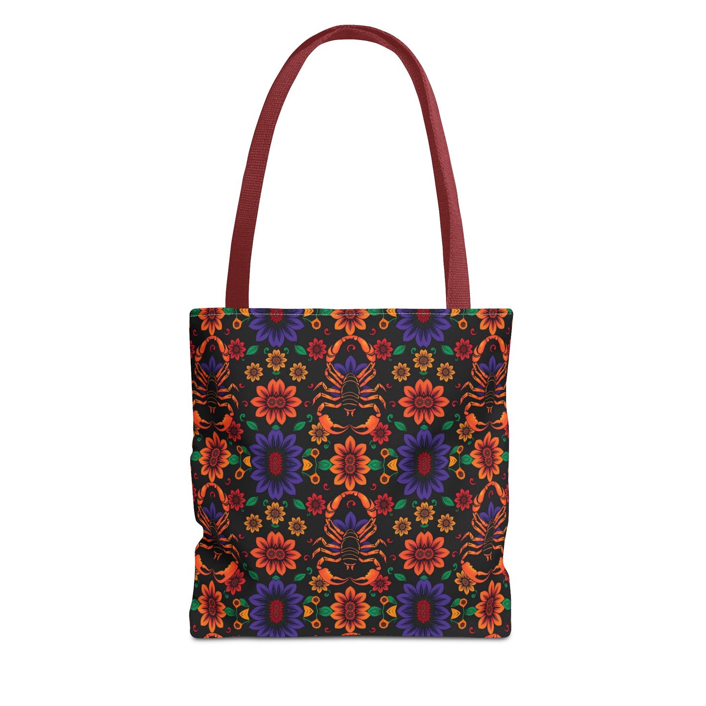 Tote Bag, (AOP), Scorpio, Zodiac v6, Flower Pattern