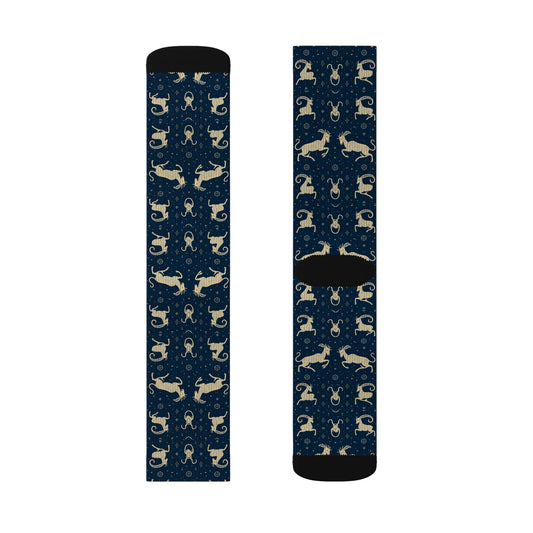 Sublimation Socks, Capricorn, Zodiac, Pattern