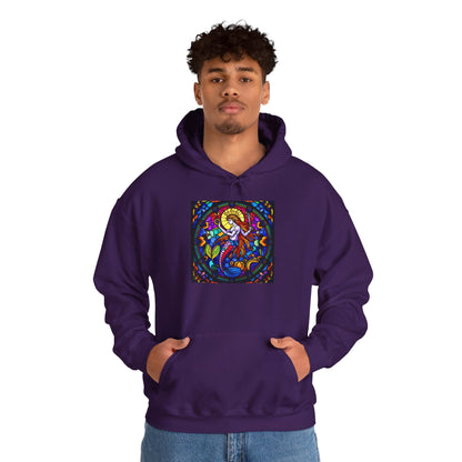 Unisex Heavy Blend™ Hooded Sweatshirt with glass Aquarius zodiac design