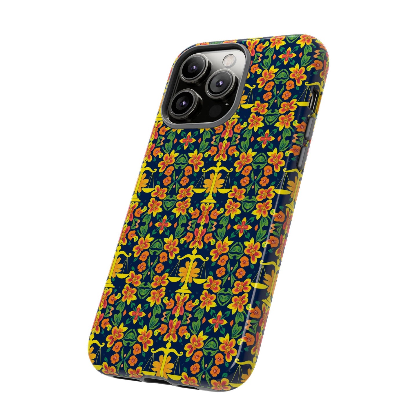 Tough Cases, Libra, Zodiac v3, Flower Pattern