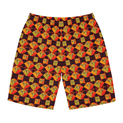 Men's Board Shorts, (AOP), Taurus, Zodiac, Shape Pattern