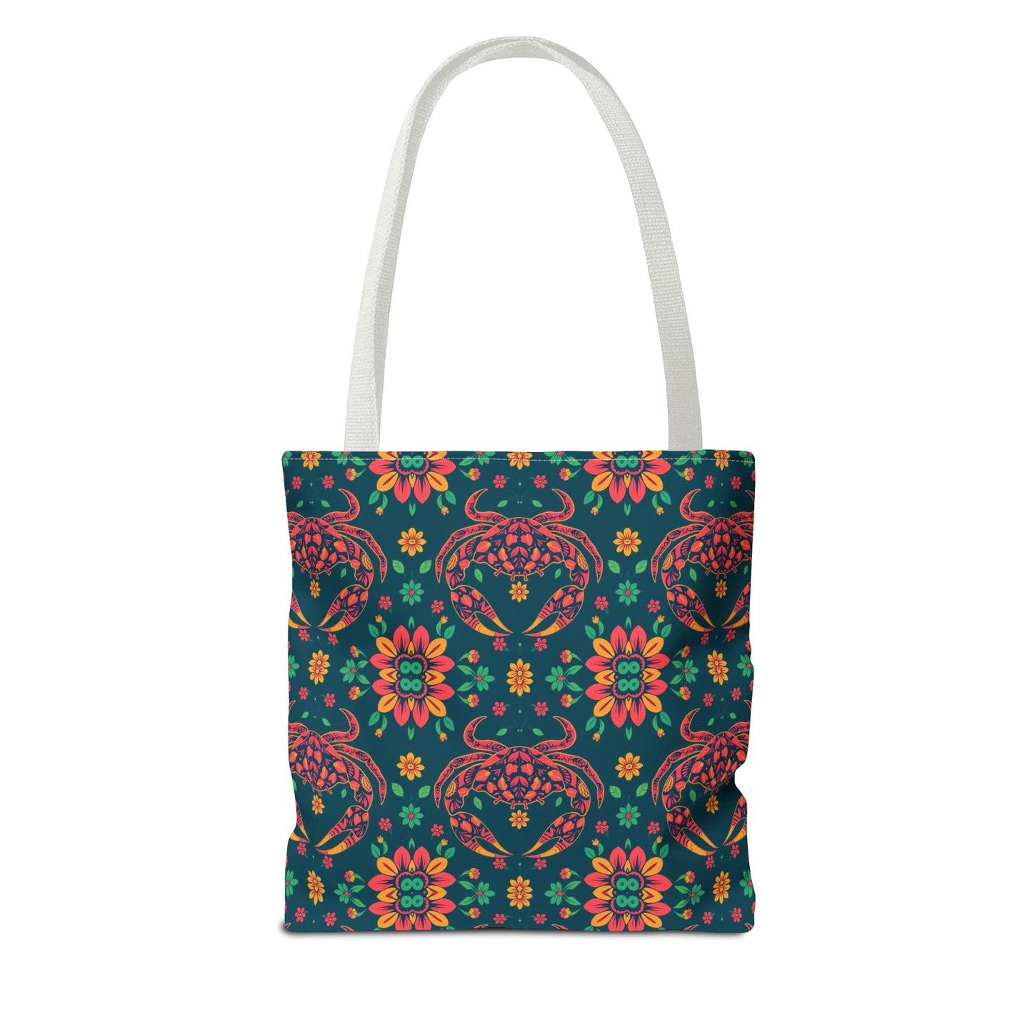 Tote Bag (AOP), Cancer, Zodiac v2, Flower Pattern