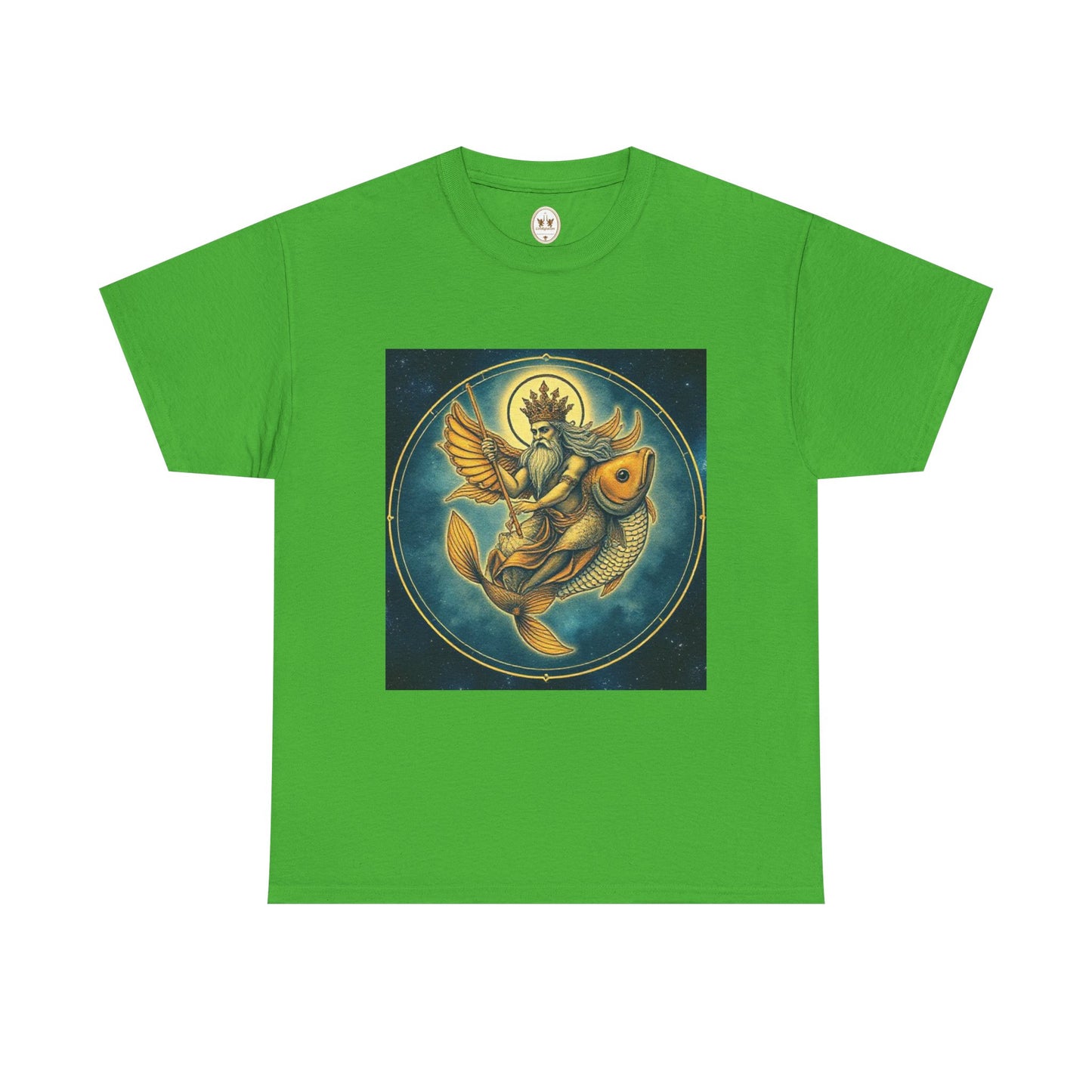 Unisex Heavy Cotton T-Shirt, Pisces King v1, Zodiac Design