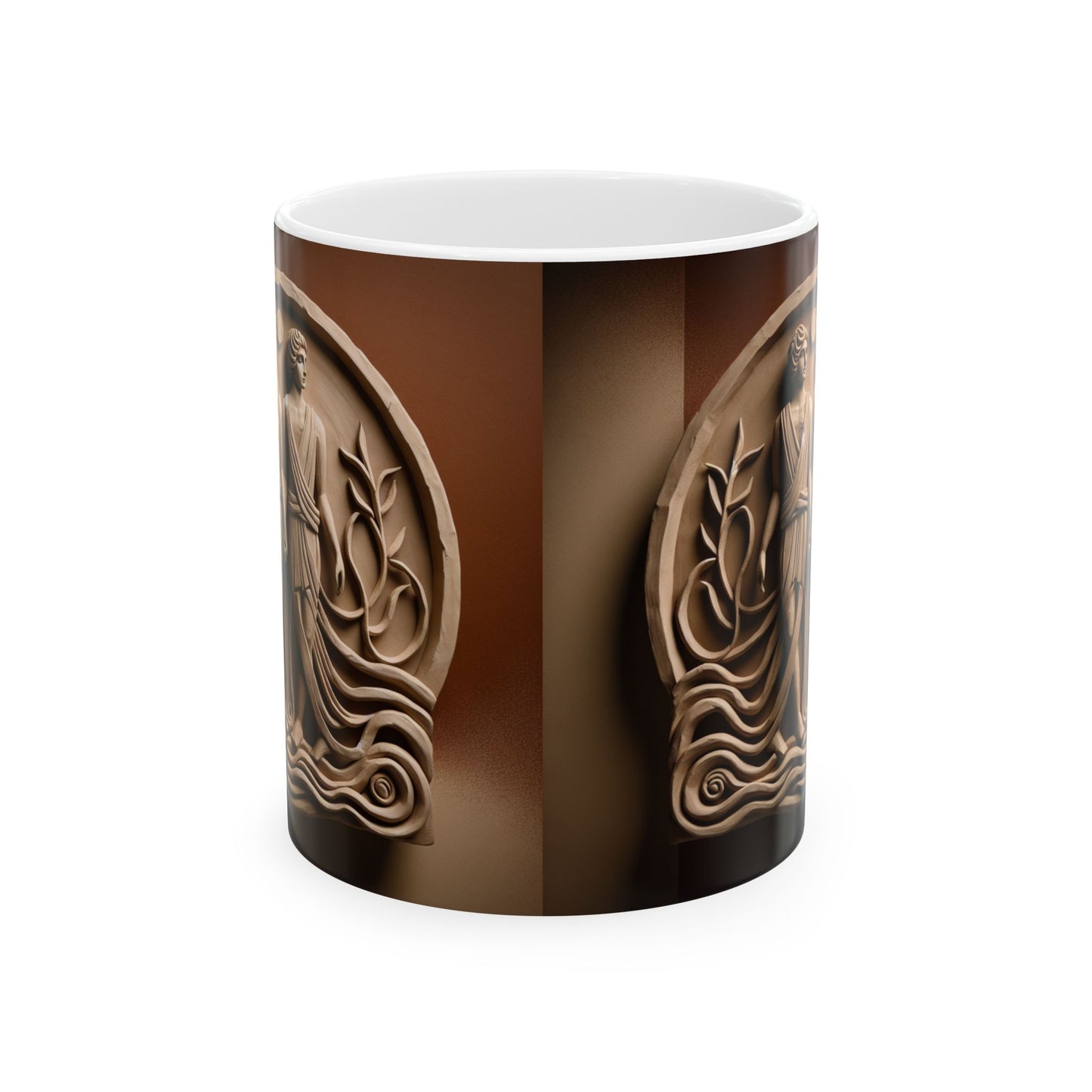 Ceramic Mug, (11oz, 15oz), Ceramic Coffee Mug, Statue Gemini Zodiac Design