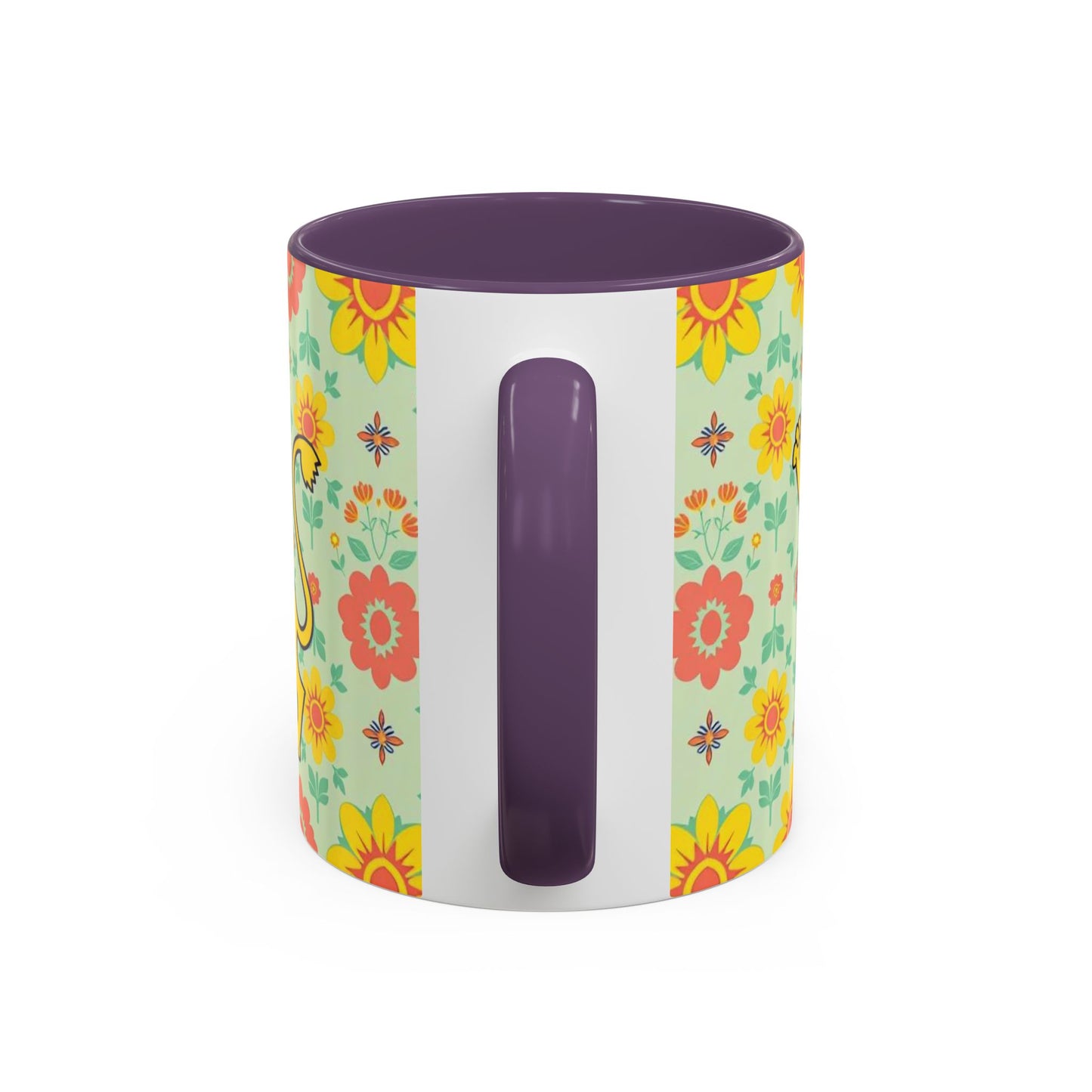 Accent Coffee Mug, Leo, Zodiac v2, Flower Pattern, (11, 15oz)