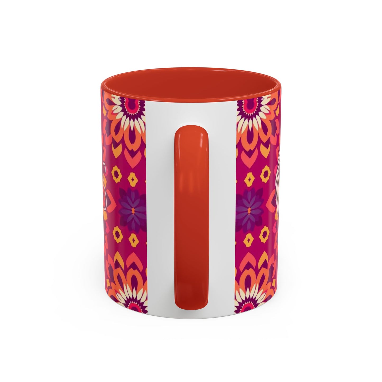 Accent Coffee Mug, Gemini, Zodiac v1, Flower Pattern, (11, 15oz)