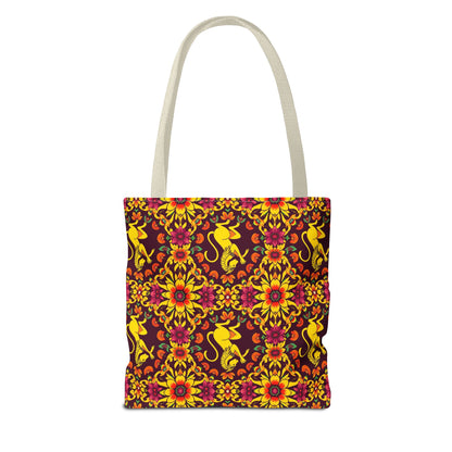 Tote Bag (AOP), Virgo, Zodiac v2, Flower Pattern