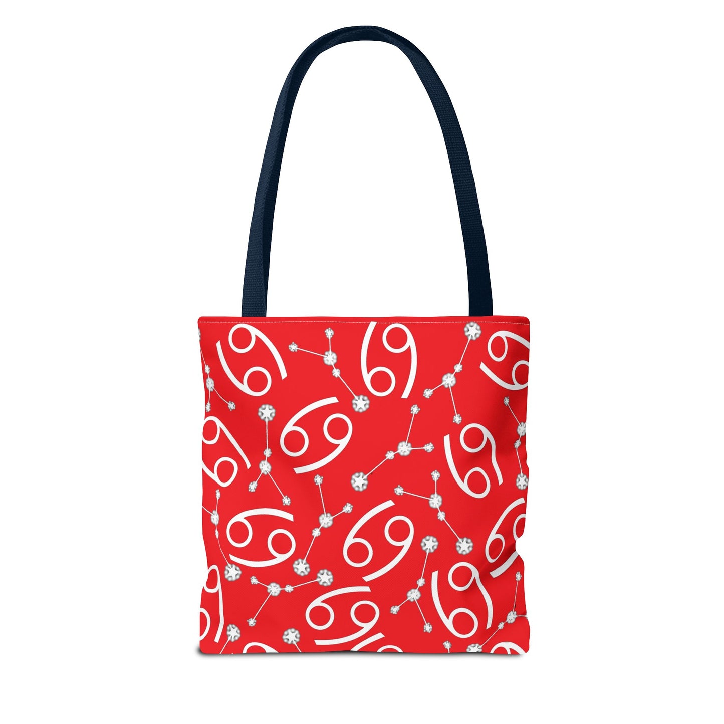 Tote Bag, Cancer Zodiac Sign, AOP, (Red, White)