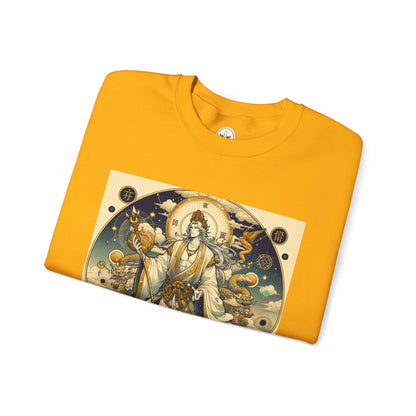 Unisex Heavy Blend™ Crewneck Sweatshirt, Anime Capricorn God,  Zodiac Design