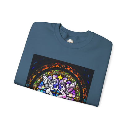 Unisex Heavy Blend™ Crewneck Sweatshirt, Glass 1, Gemini Zodiac Design