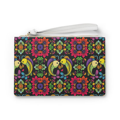 Clutch Bag, Pisces, Zodiac, Flower Pattern