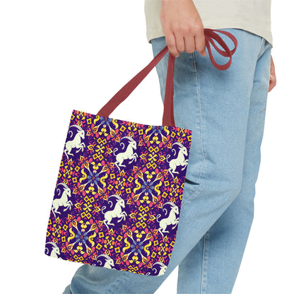 Tote Bag (AOP), Capricorn, Zodiac v2, Flower Pattern