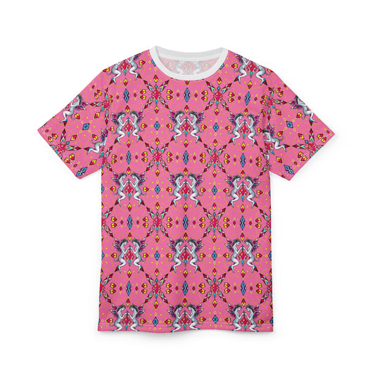 Unisex Cut & Sew T-Shirt, (AOP), Gemini, Zodiac, Jewels Pattern