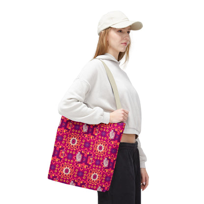 Tote Bag (AOP), Gemini, Zodiac v1, Flower Pattern