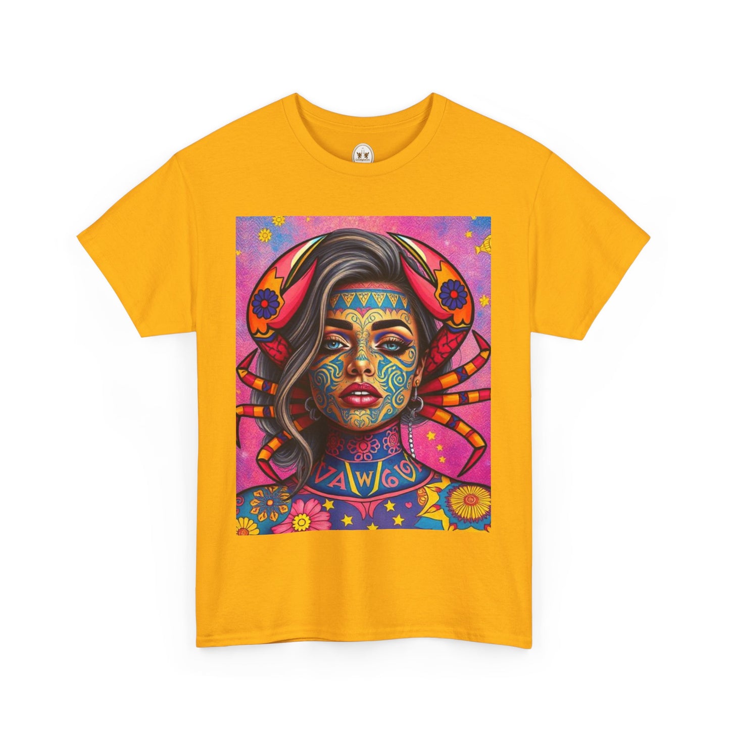 Unisex Heavy Cotton T-Shirt, Cancer, Zodiac v3, Sexy Art