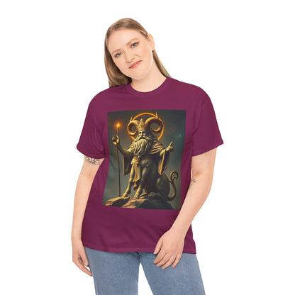 Unisex Heavy Cotton T-Shirt, Taurus God, Zodiac Design