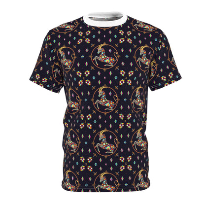 Unisex Cut & Sew T-Shirt, (AOP), Capricorn, Zodiac, Jewels Pattern