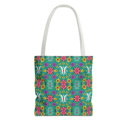 Tote Bag, (AOP), Aquarius, Zodiac v2, Flower Pattern