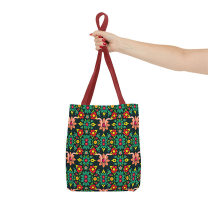 Tote Bag, (AOP), Aquarius, Zodiac v1, Flower Pattern
