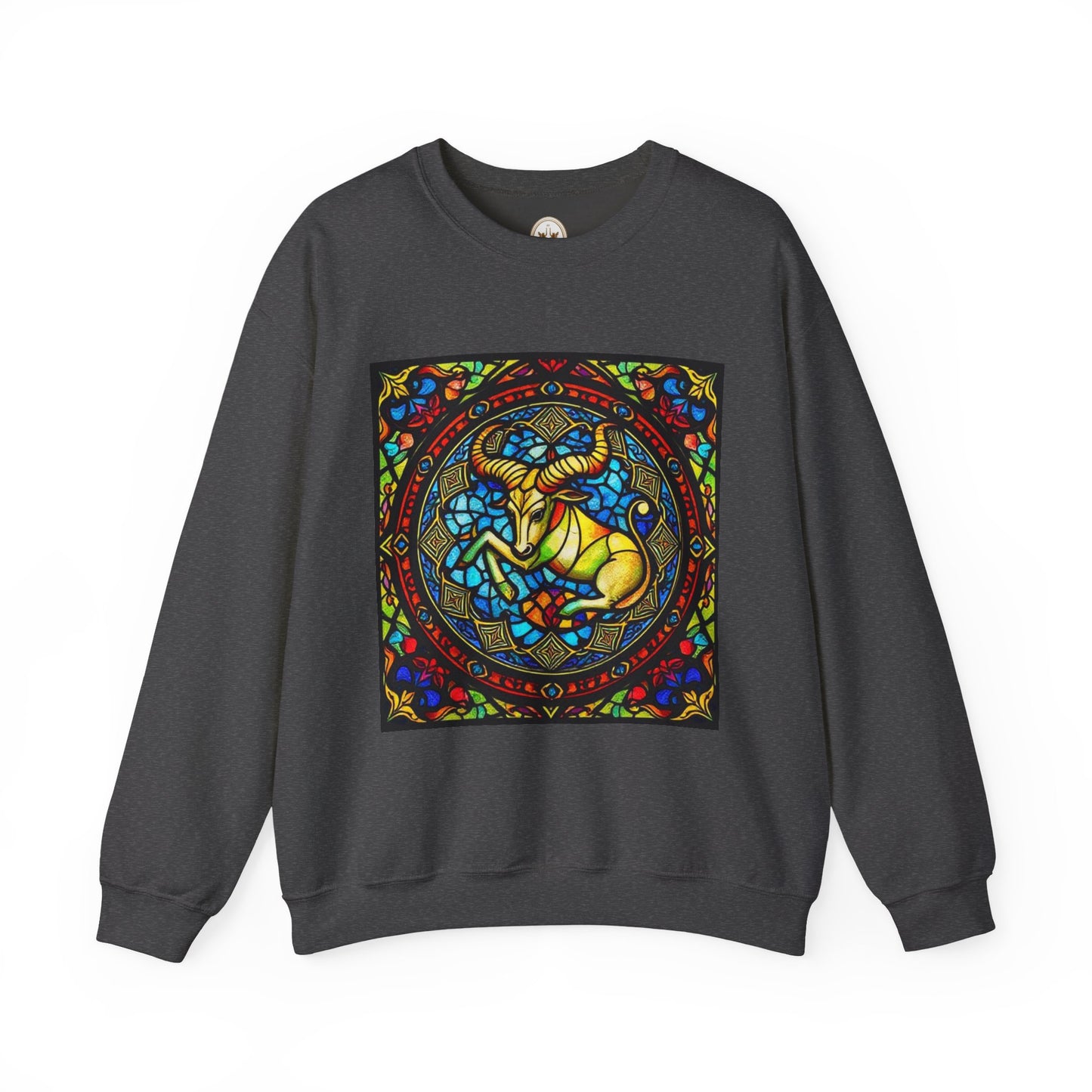 Unisex Heavy Blend™ Crewneck Sweatshirt, Glass, Taurus Zodiac Design