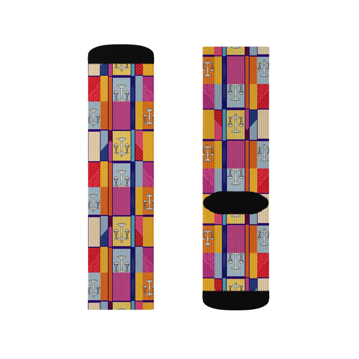 Sublimation Socks, Libra, Zodiac, Shapes Pattern