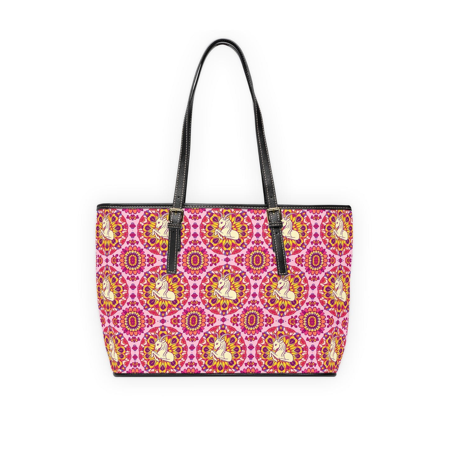 Leather Shoulder Bag, Capricorn, Zodiac, Flower Pattern