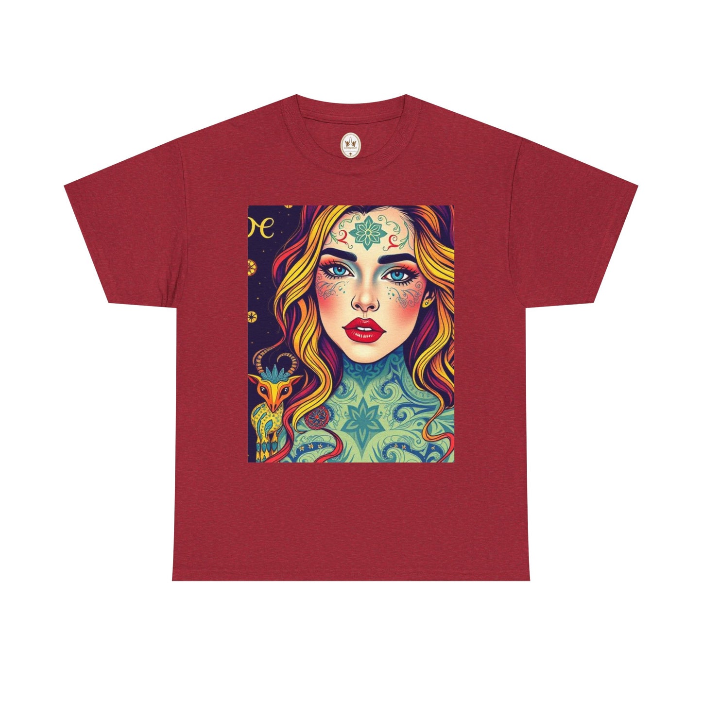 Unisex Heavy Cotton T-Shirt, Aquarius, Zodiac v2, Sexy Art