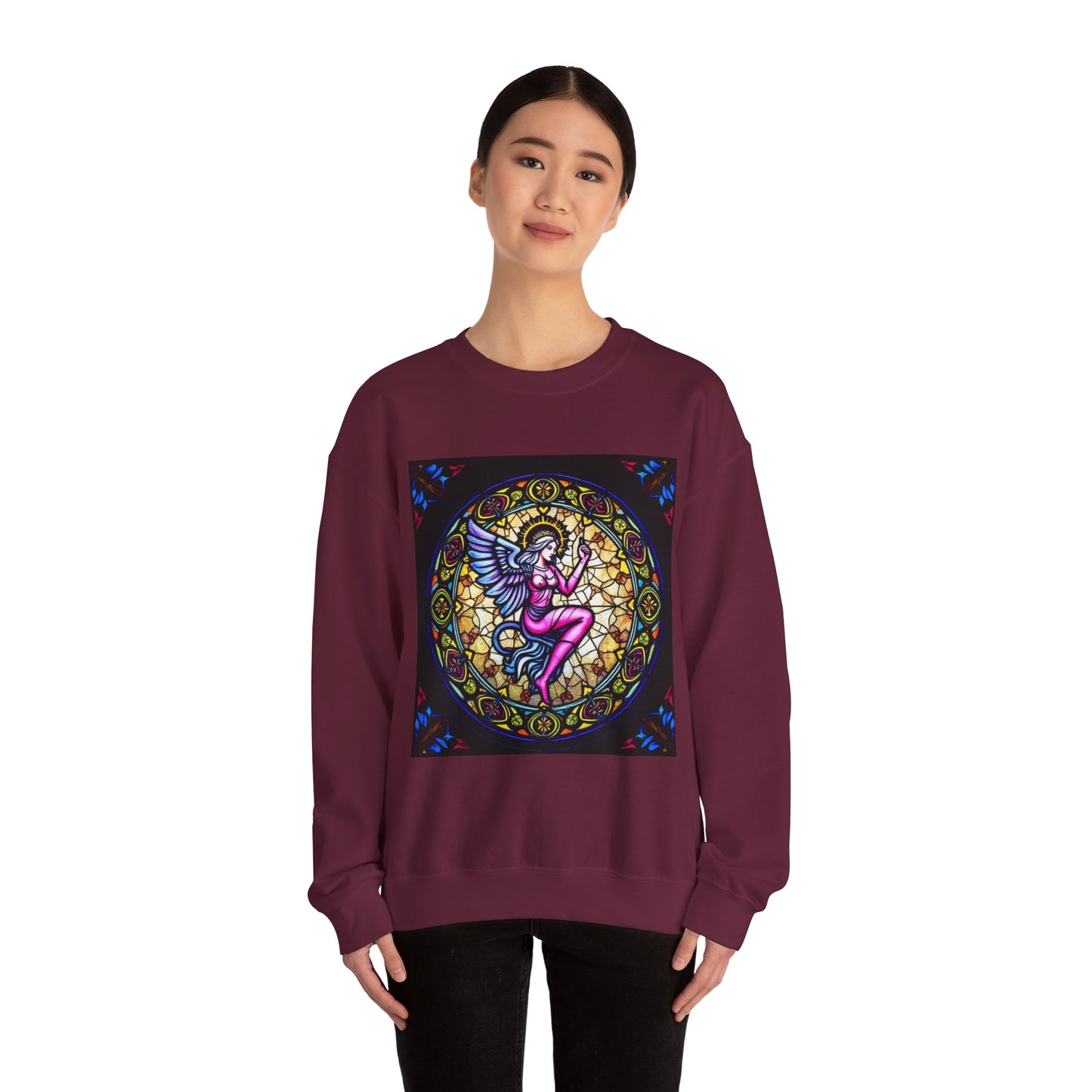 Unisex Heavy Blend™ Crewneck Sweatshirt, Glass 1, Virgo Zodiac Design