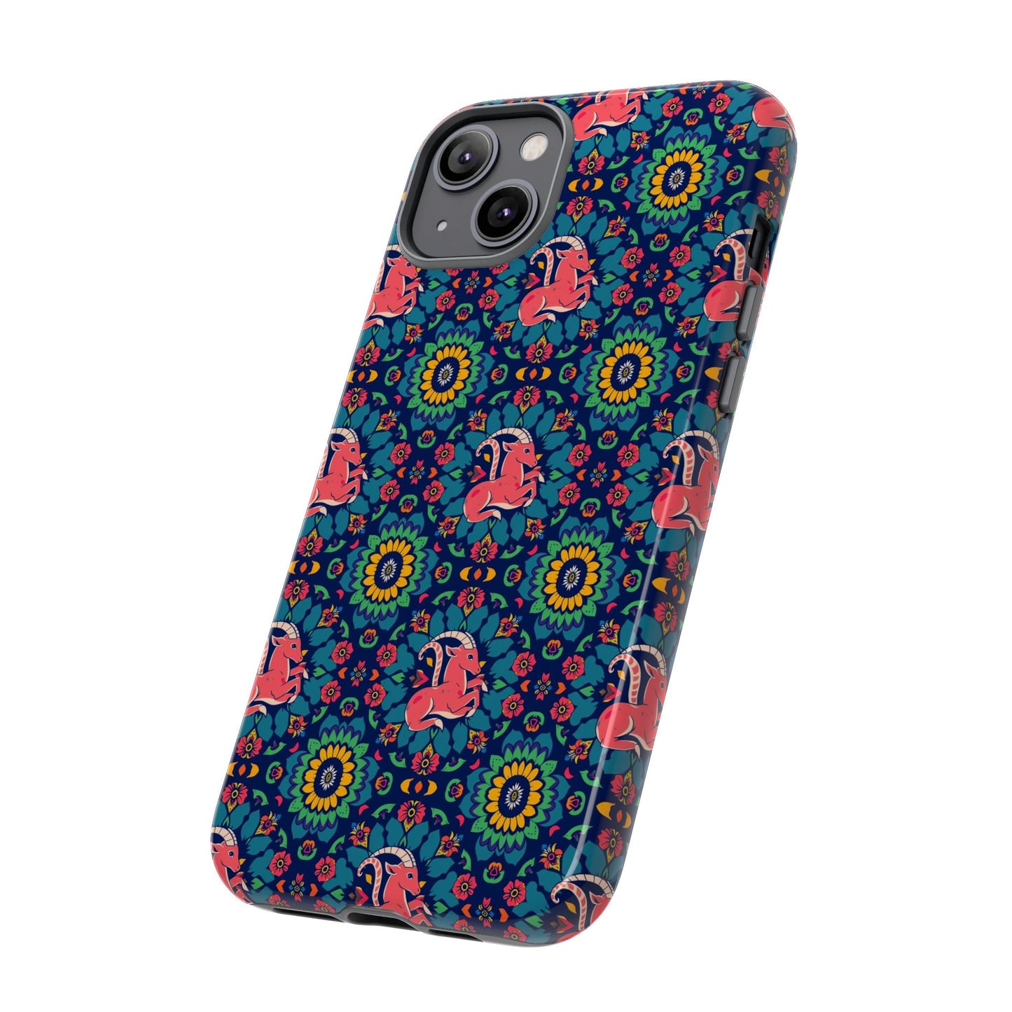 Tough Cases, Capricorn, Zodiac v1, Flower Pattern