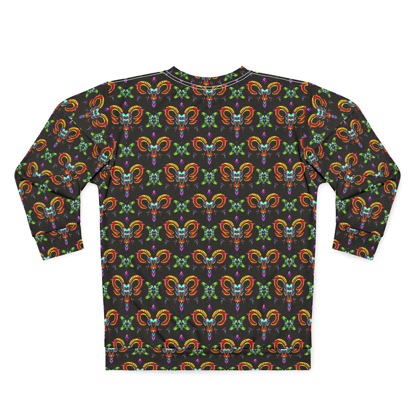 Unisex Sweatshirt (AOP), Aries, Zodiac v3, Jewel Pattern