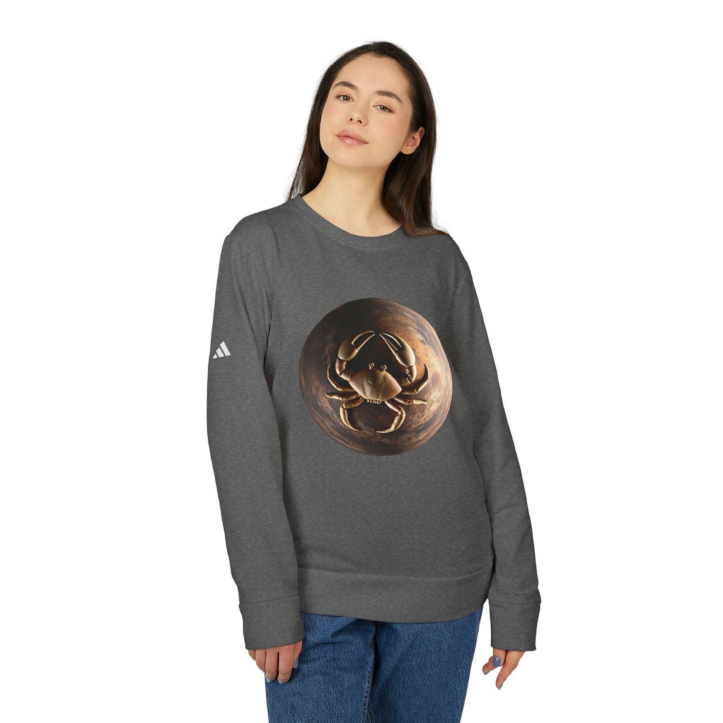 Adidas, Unisex Fleece Crewneck Sweatshirt, Cancer, Planet Animal, Zodiac